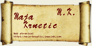 Maja Krnetić vizit kartica